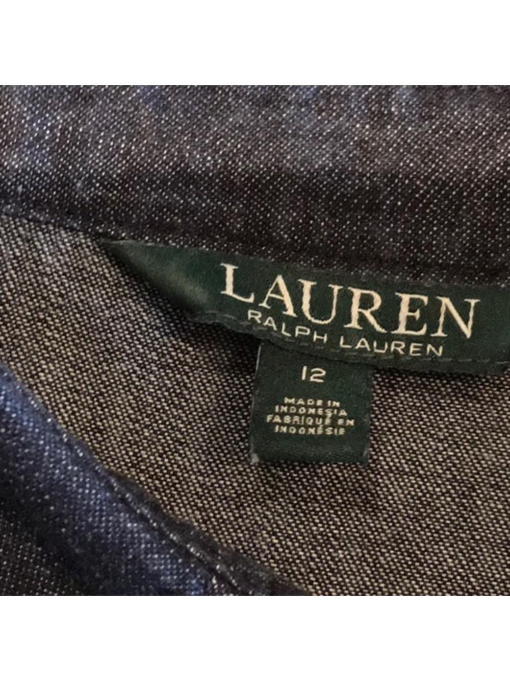 Ralph Lauren Indigo Denim Midi Shirt Dress with Waist Tie - Picture 3 of 4
